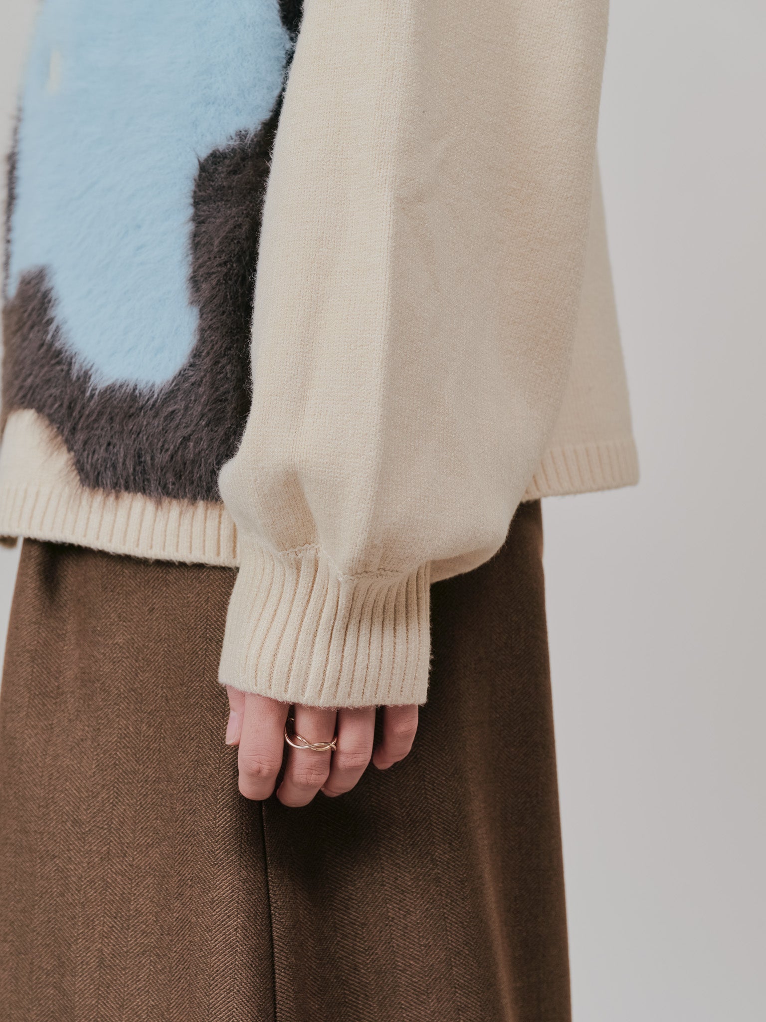 【SALE】フラワーモチーフニットトップス [601408] ecru