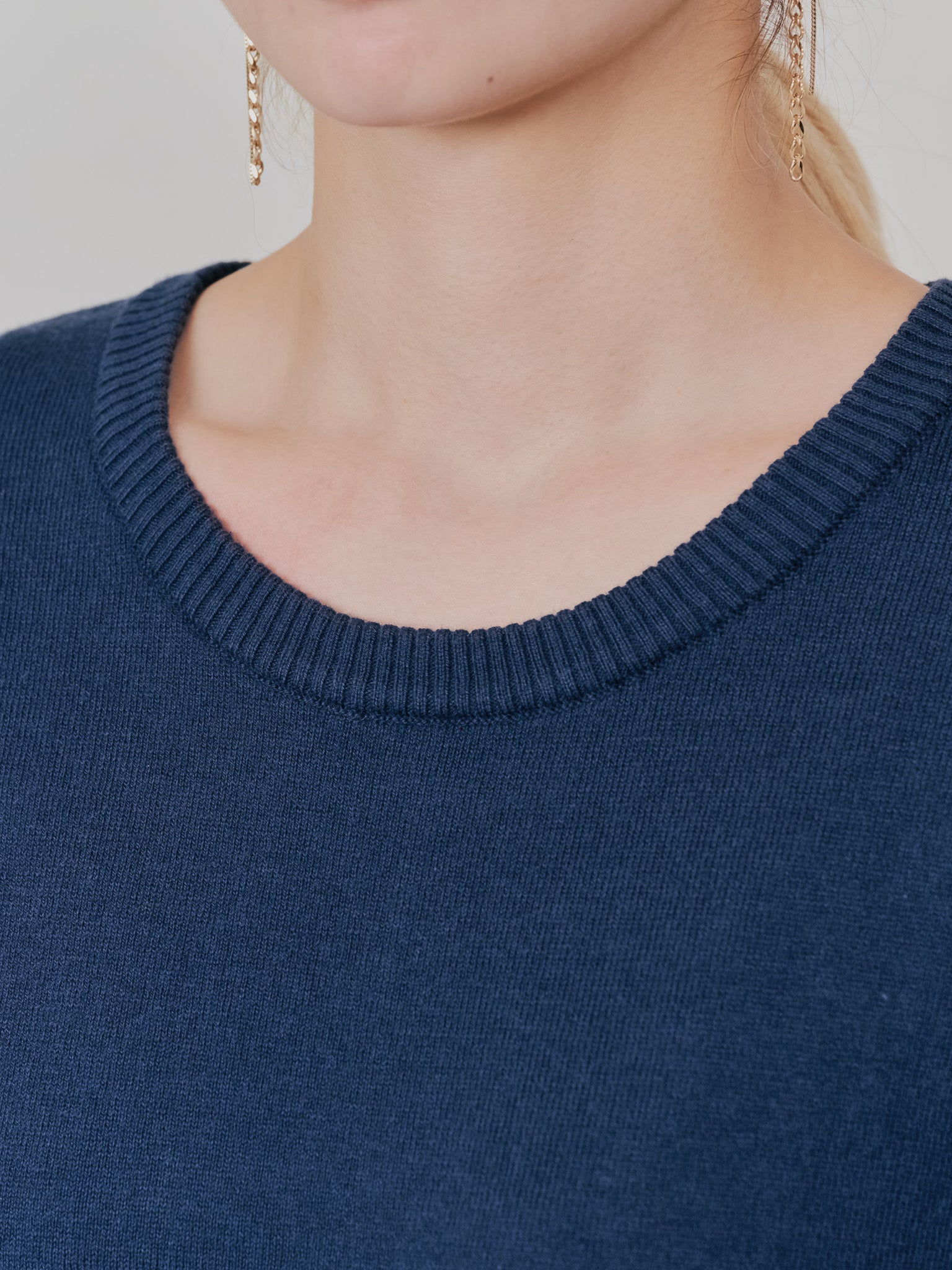 【-PRE SALE- 12/15 18:00まで!!】バックスリットカシミアニットトップス [605550] navy