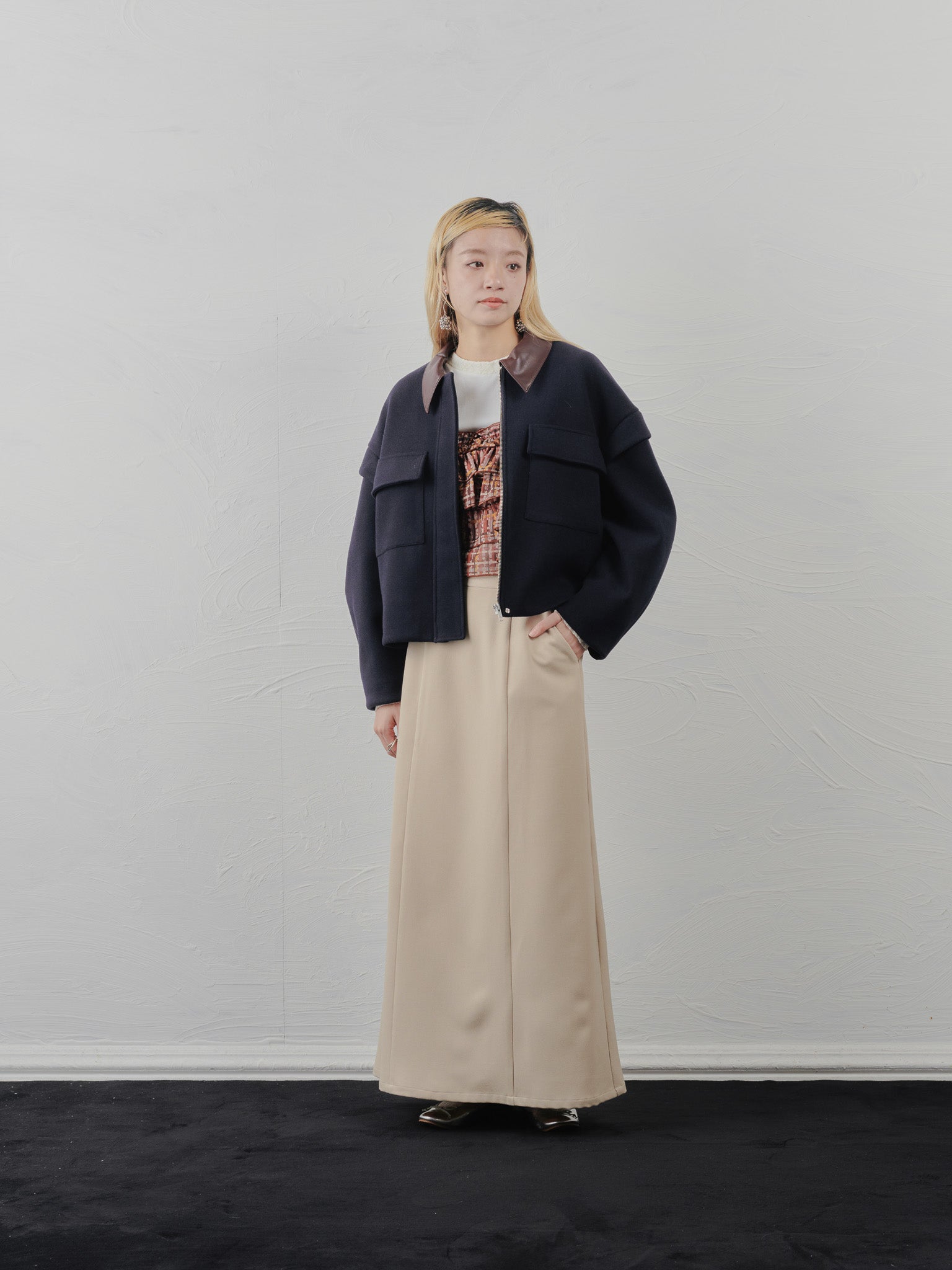 【SALE】2WAY配色カラーCPOジャケット [605545] dark navy