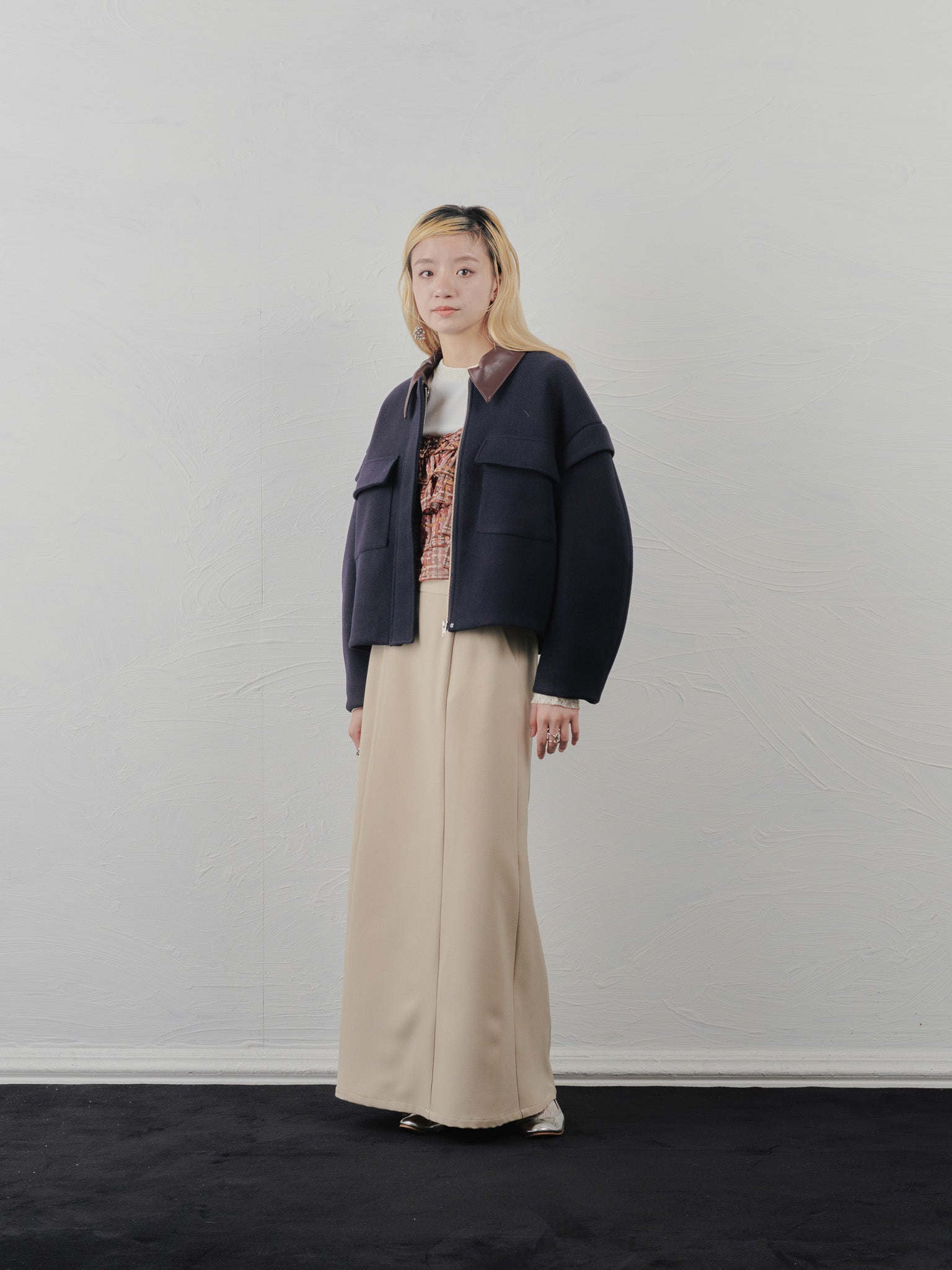 【SALE】サスペンダー付ソフトAラインスカート [608328] light beige