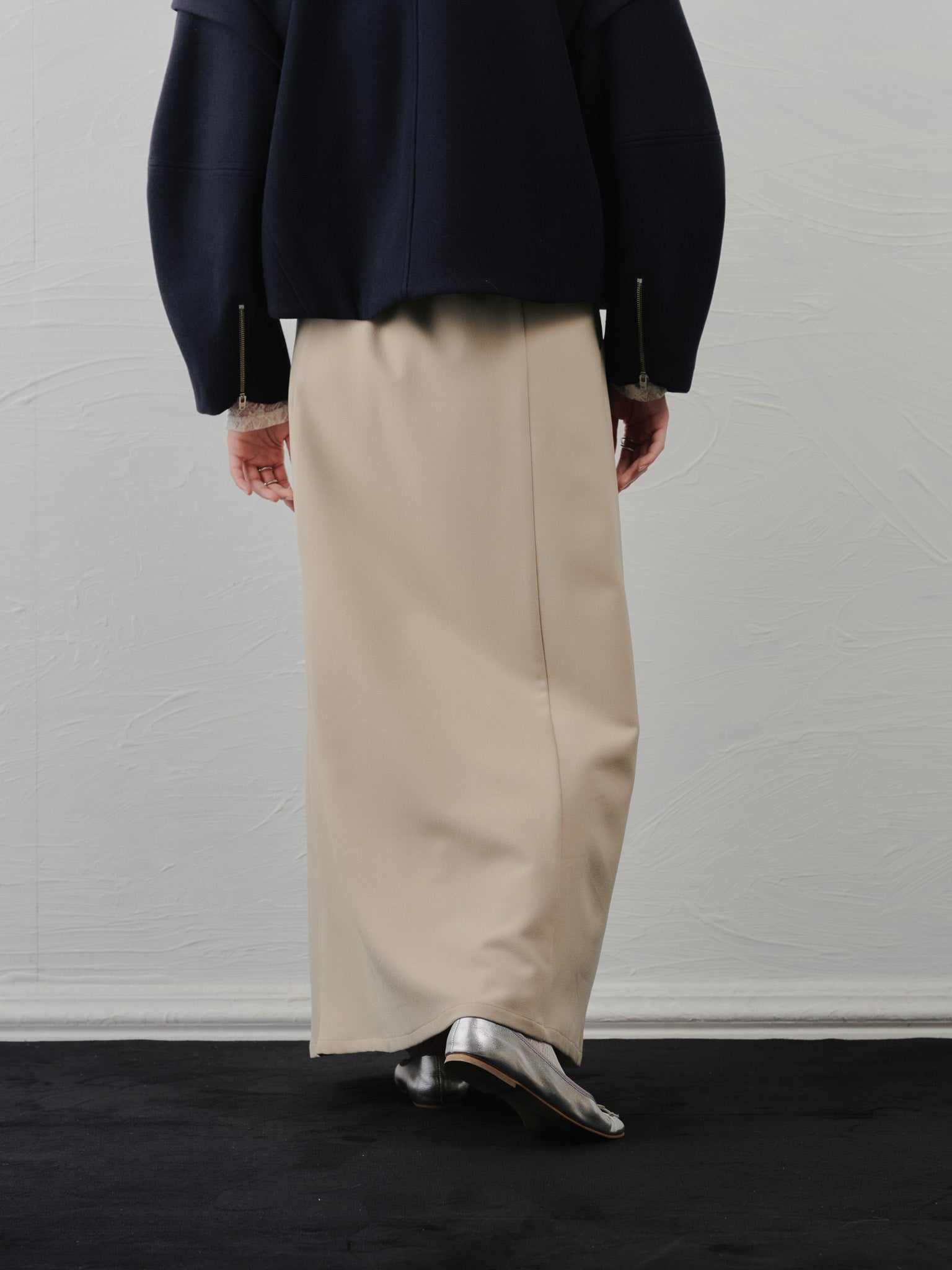 【SALE】サスペンダー付ソフトAラインスカート [608328] light beige