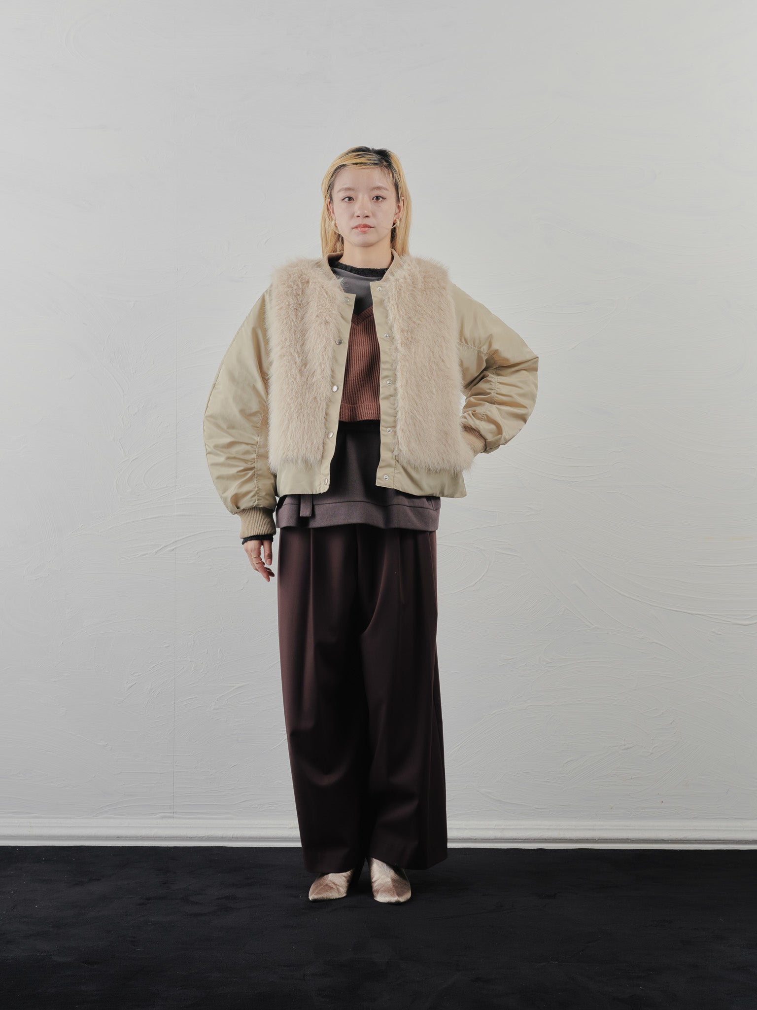 【-PRE SALE- 12/15 18:00まで!!】ベロアサスペンダー付パンツ [603332] brown