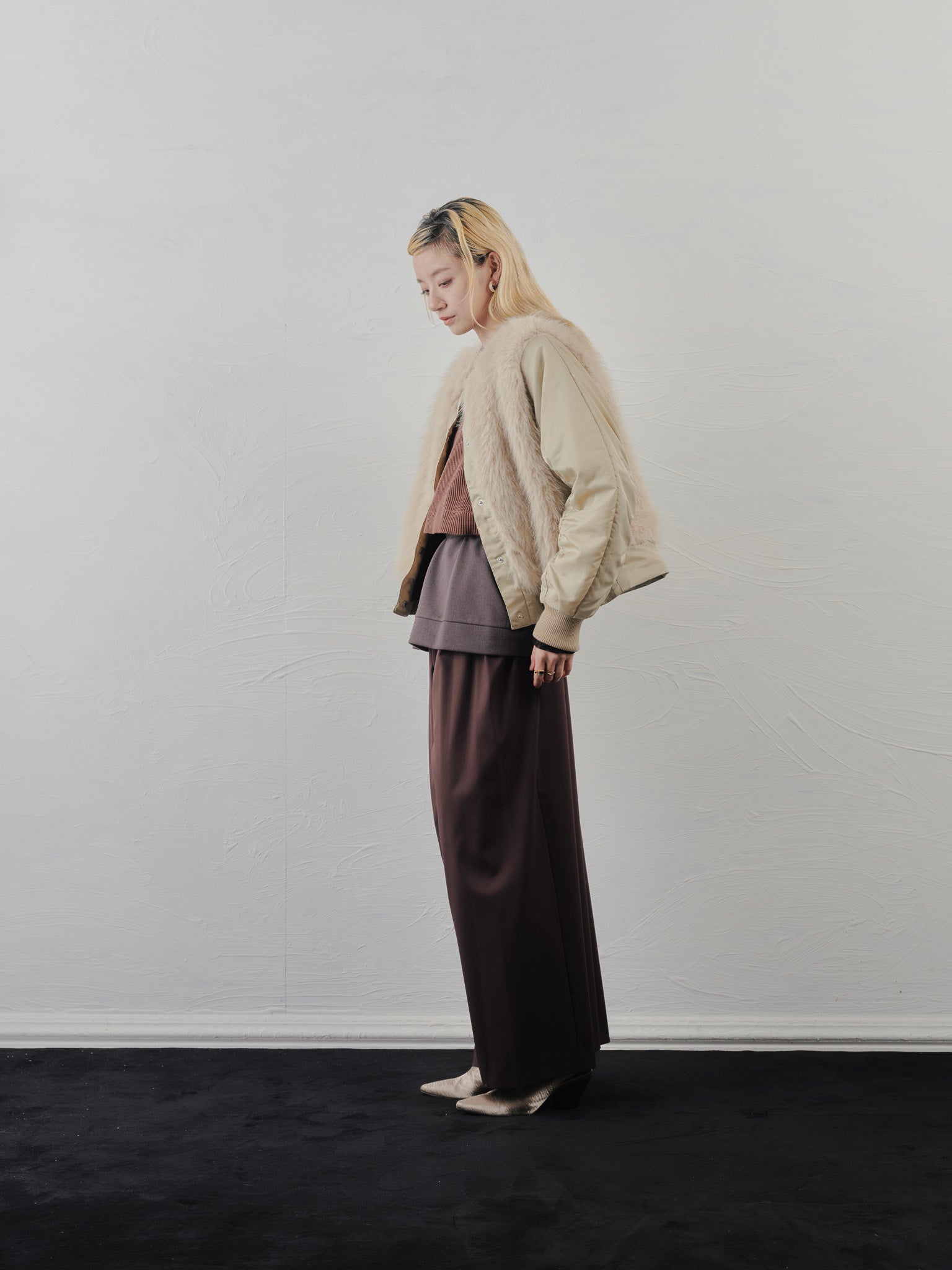 【-PRE SALE- 12/15 18:00まで!!】ベロアサスペンダー付パンツ [603332] brown