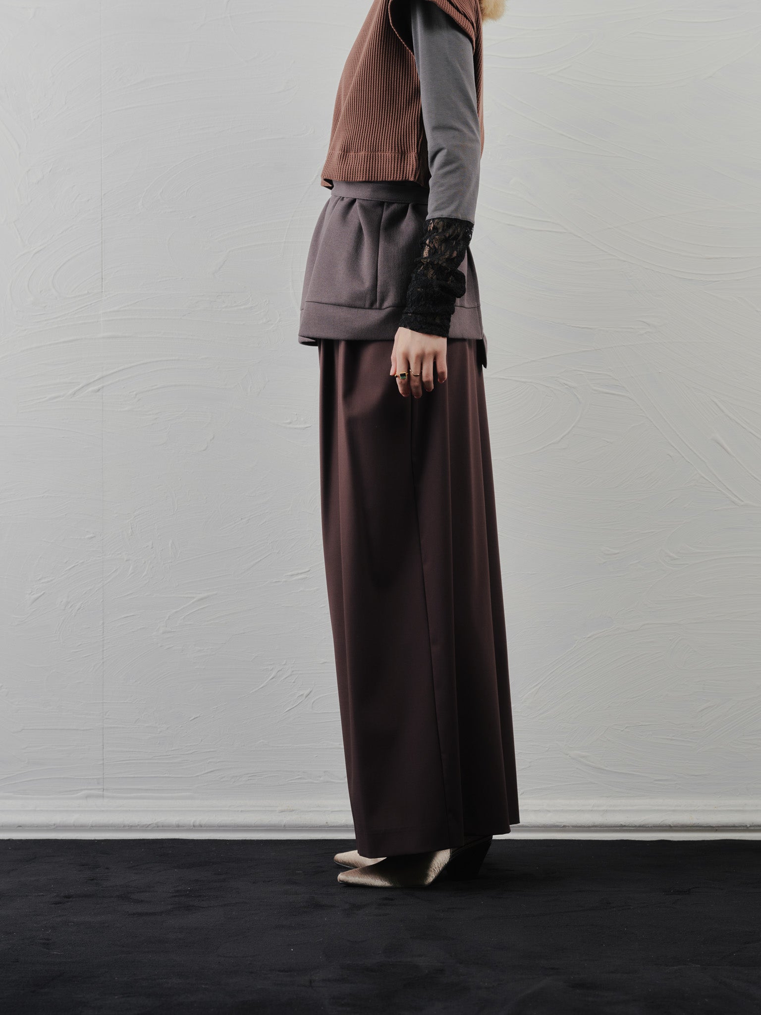 【-PRE SALE- 12/15 18:00まで!!】ベロアサスペンダー付パンツ [603332] brown