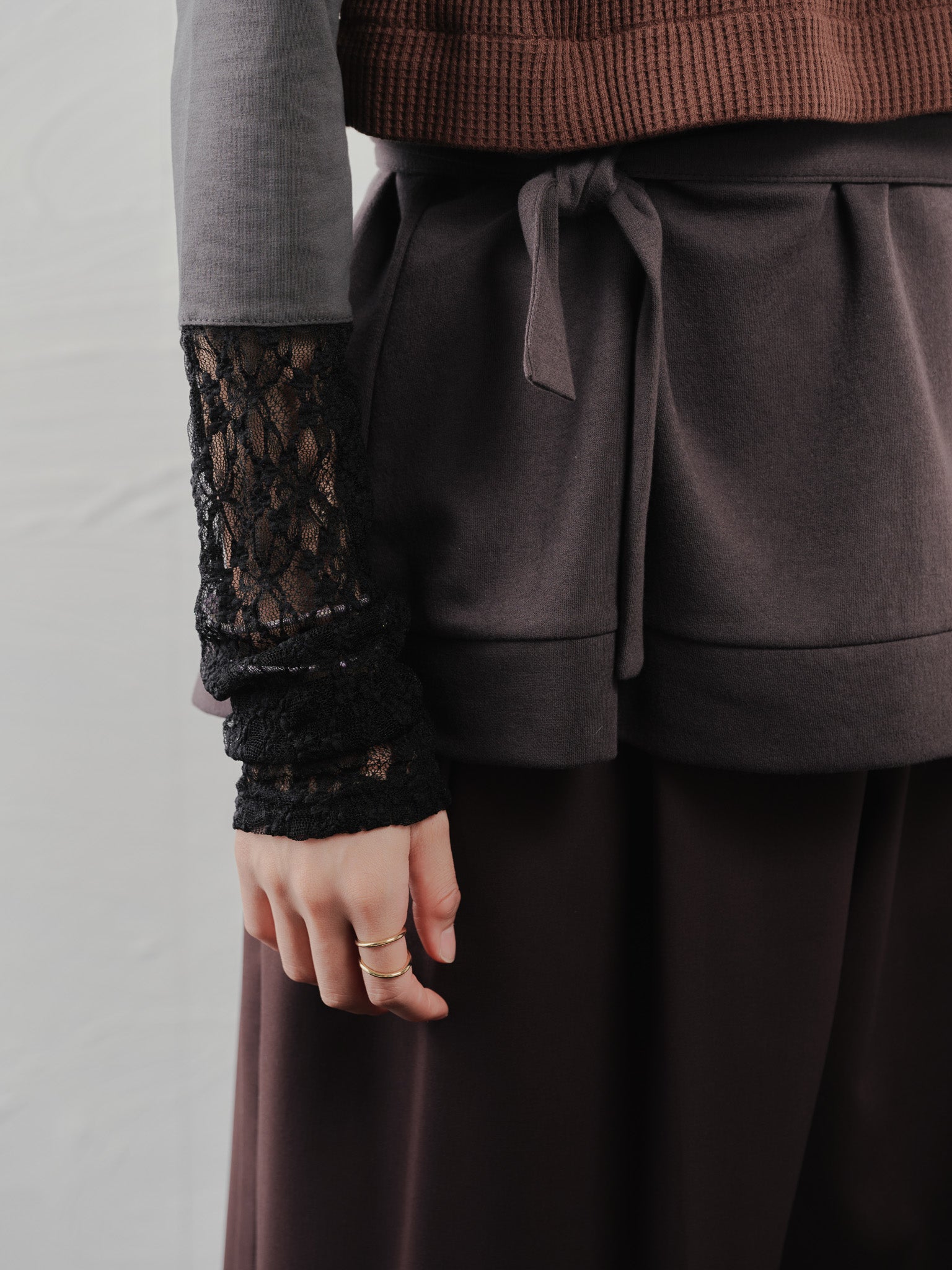 【-PRE SALE- 12/15 18:00まで!!】ヘム2WAYワッフルベスト [601355] brown