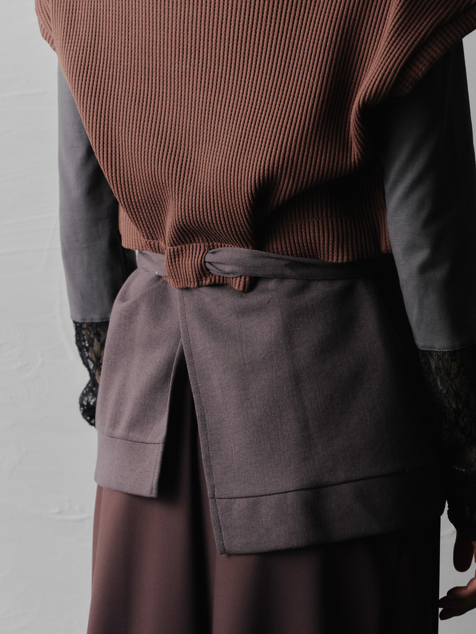 【-PRE SALE- 12/15 18:00まで!!】ヘム2WAYワッフルベスト [601355] brown