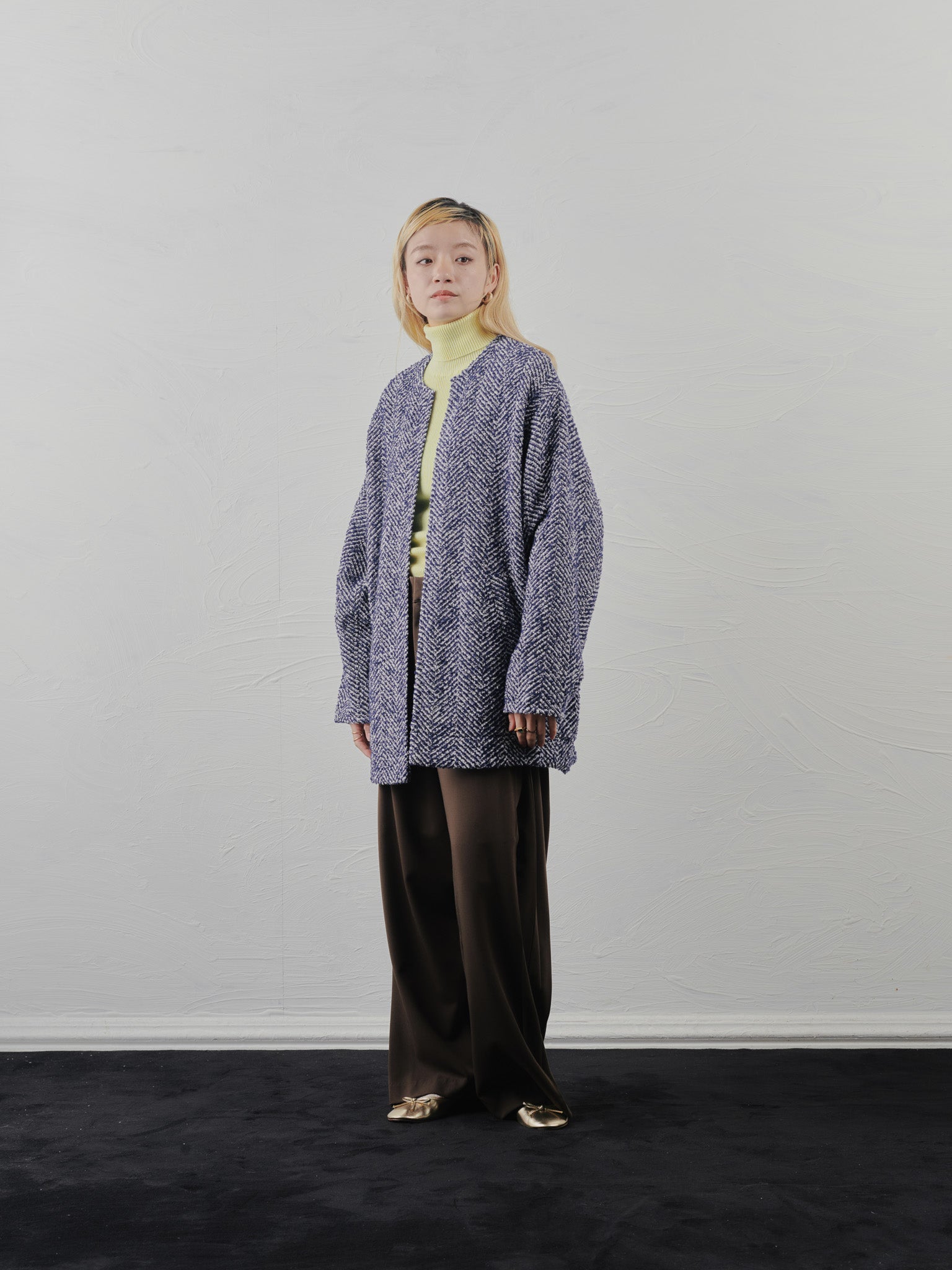 【-PRE SALE- 12/15 18:00まで!!】サイドプリーツ配色ステッチパンツ [601375] brown