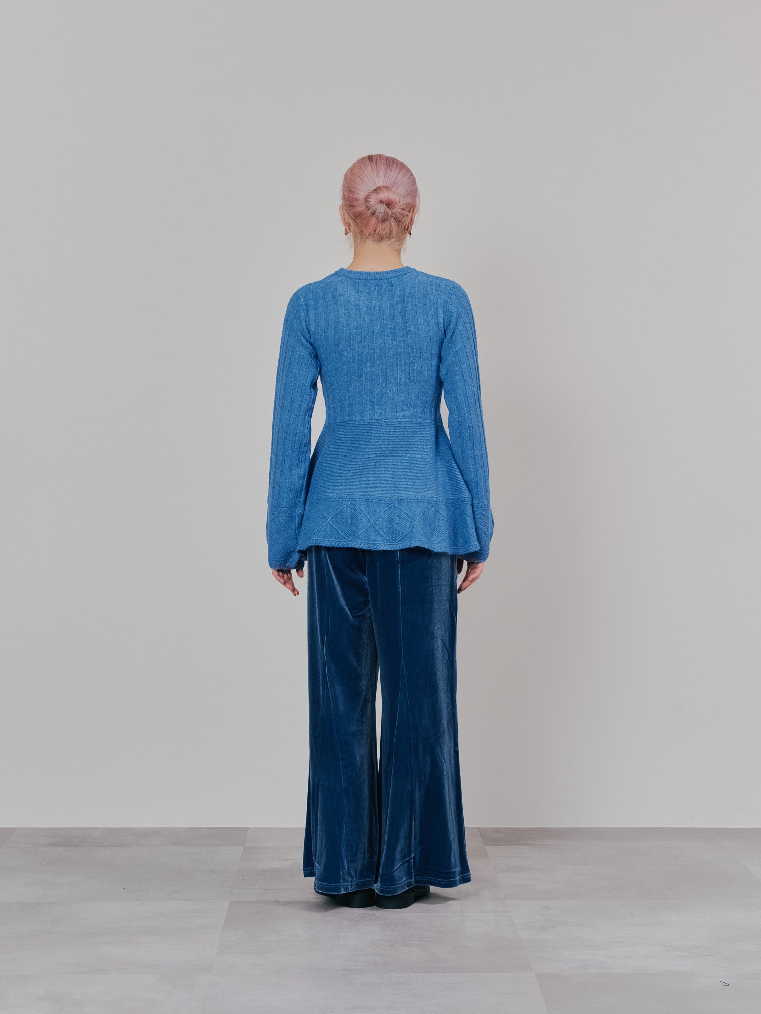 【SALE】ベロアフレアパンツ [601414] blue