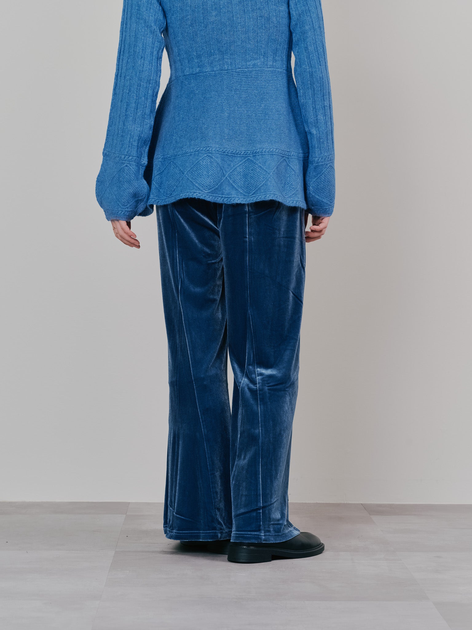 【SALE】ベロアフレアパンツ [601414] blue