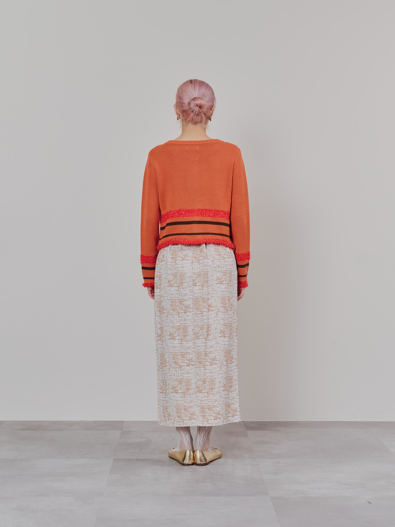 【SALE】パイピングジャガードタイトスカート [601360] beige