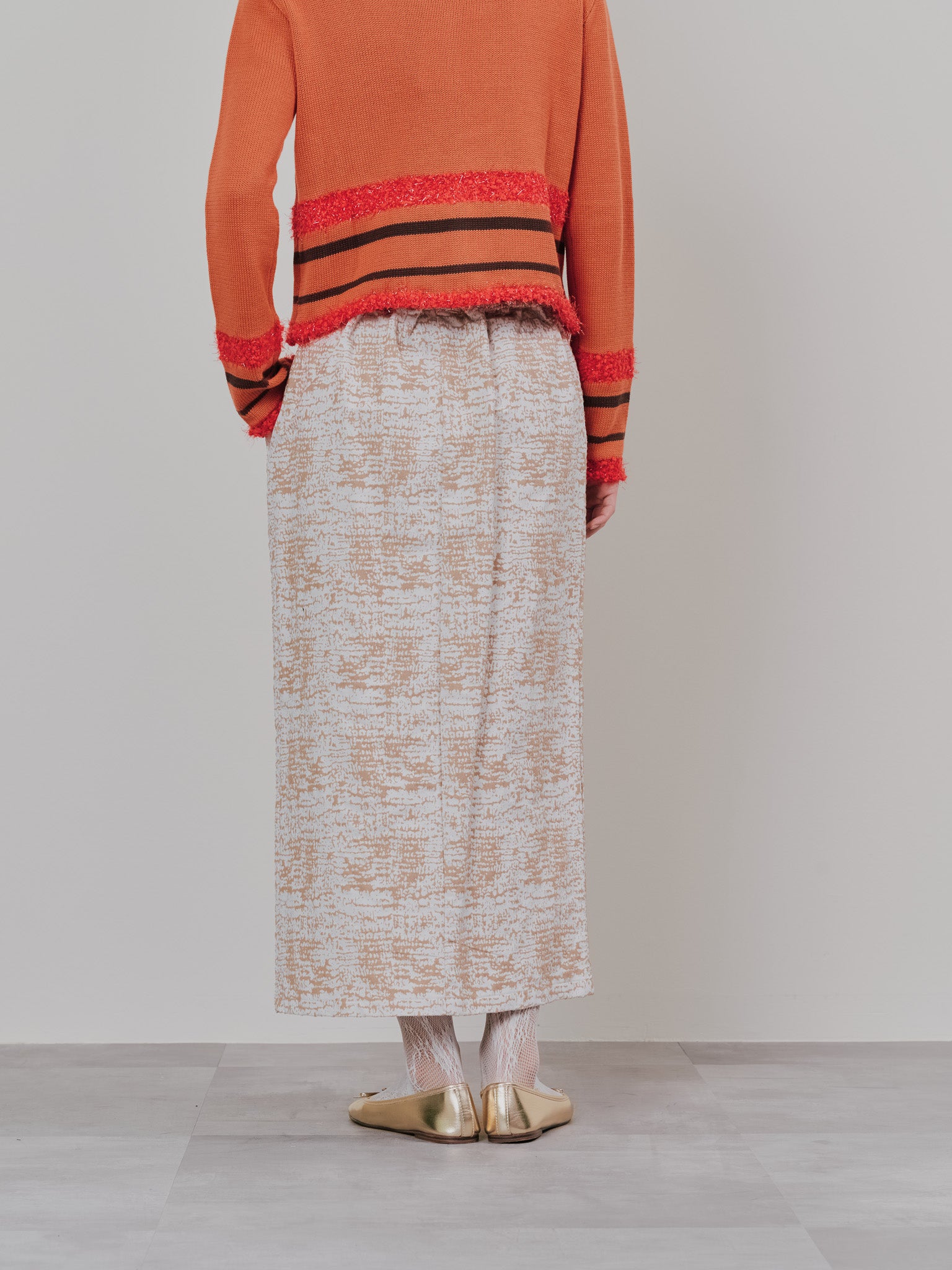 【SALE】パイピングジャガードタイトスカート [601360] beige