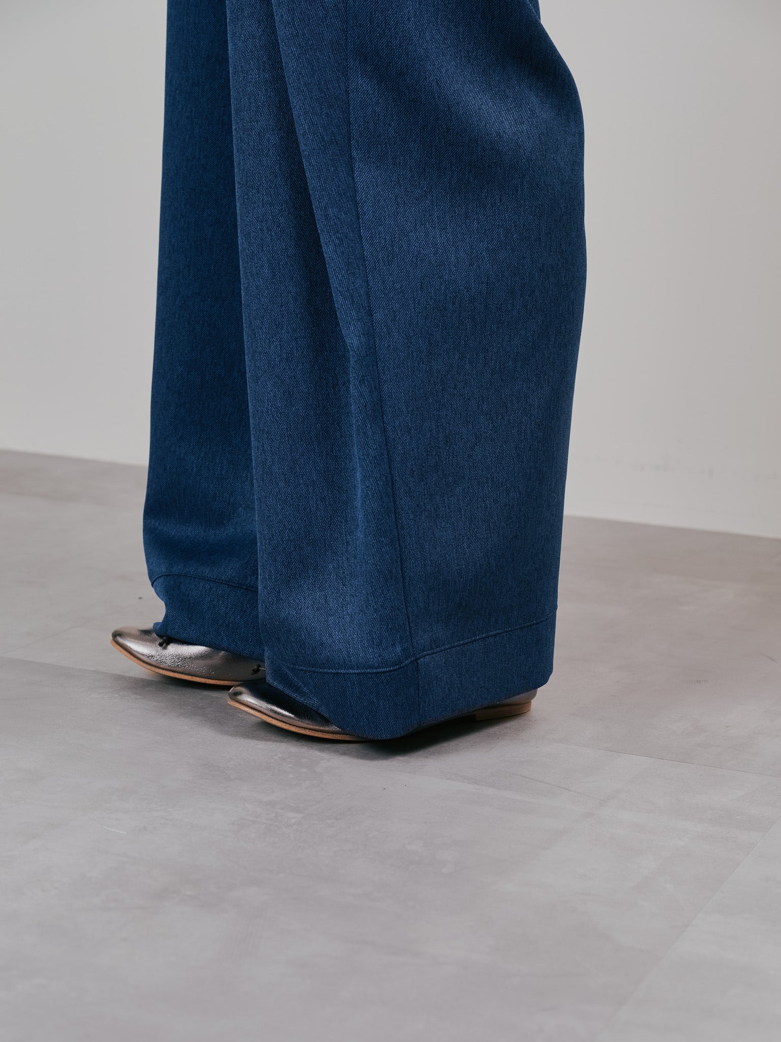 【SALE】フロントリボンワイドタックパンツ [603330] navy