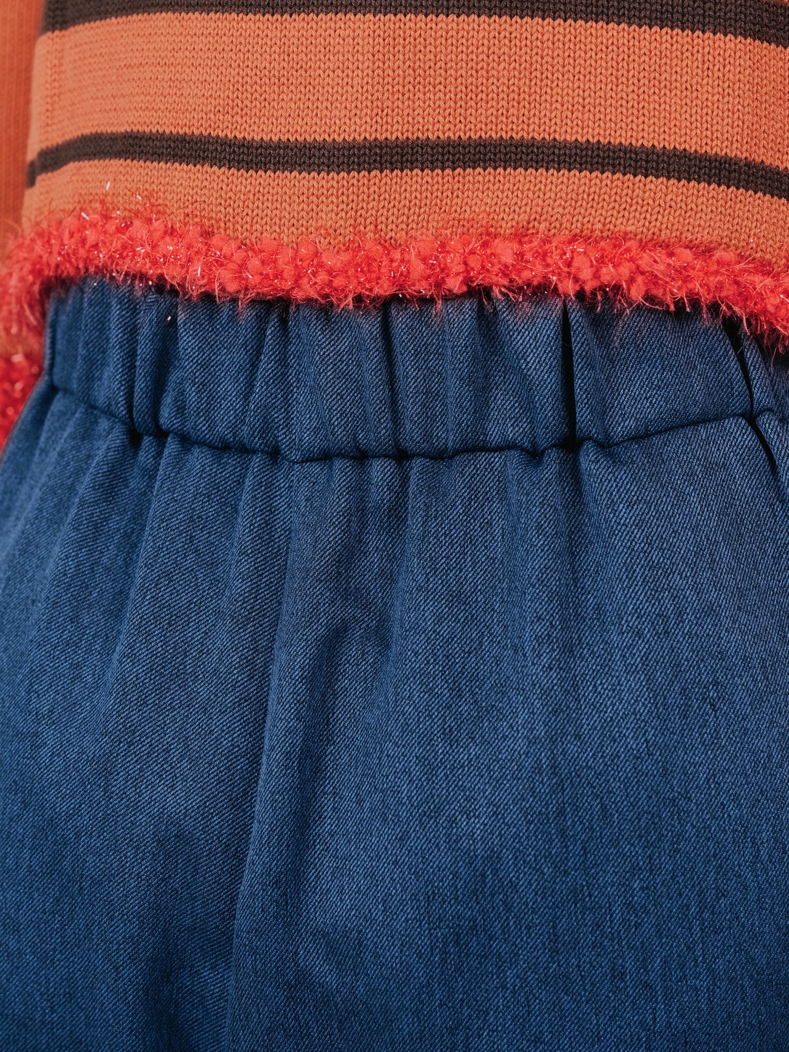 【SALE】フロントリボンワイドタックパンツ [603330] navy