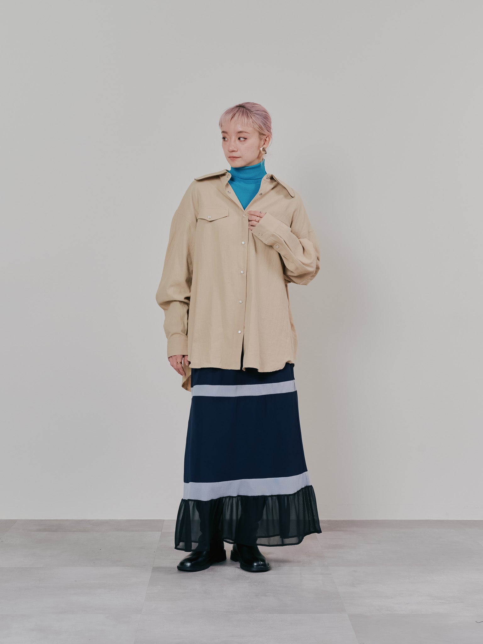 【SALE】バタフライカラーウエスタンライクシャツ [601451] beige