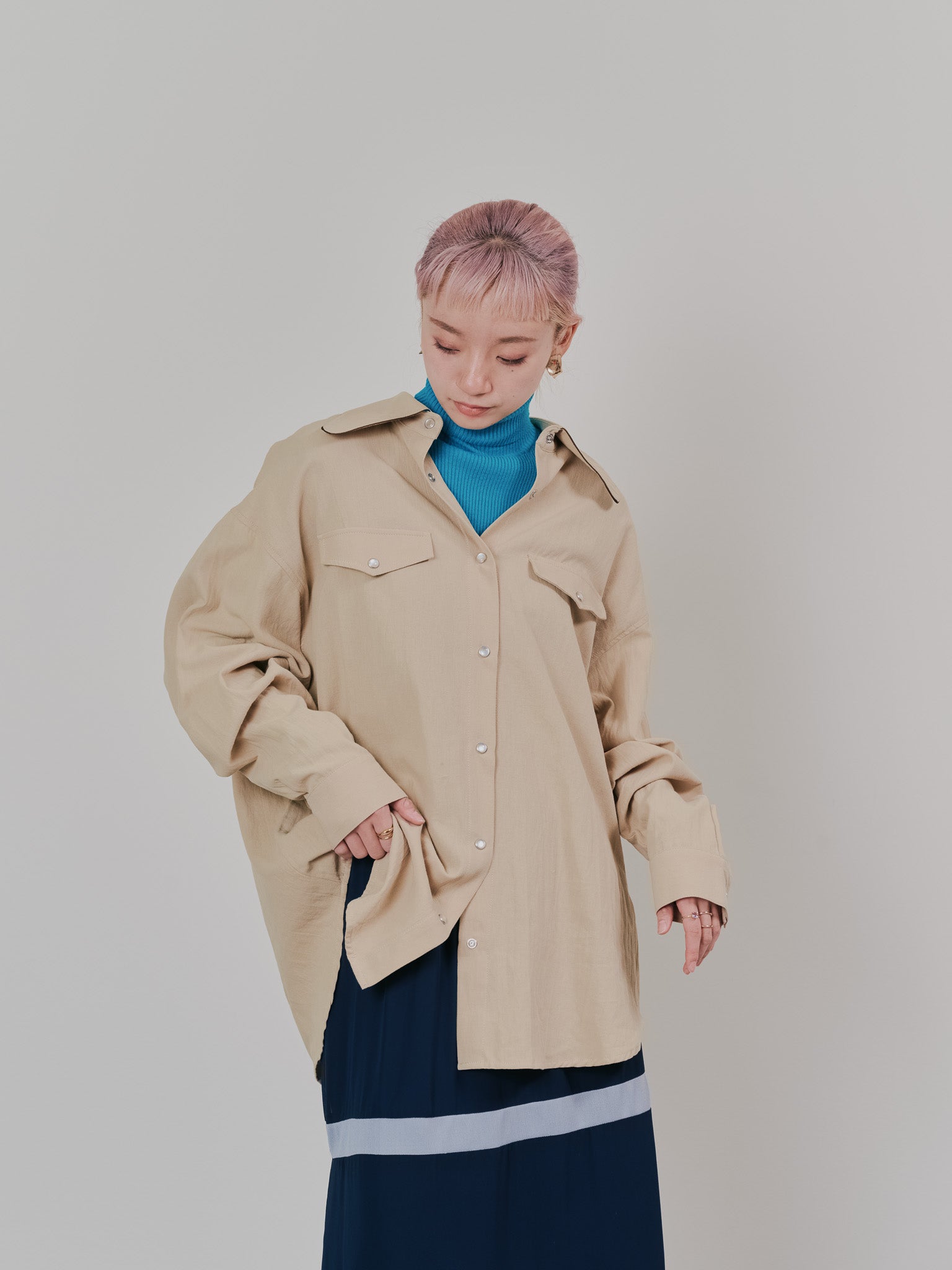 【SALE】バタフライカラーウエスタンライクシャツ [601451] beige