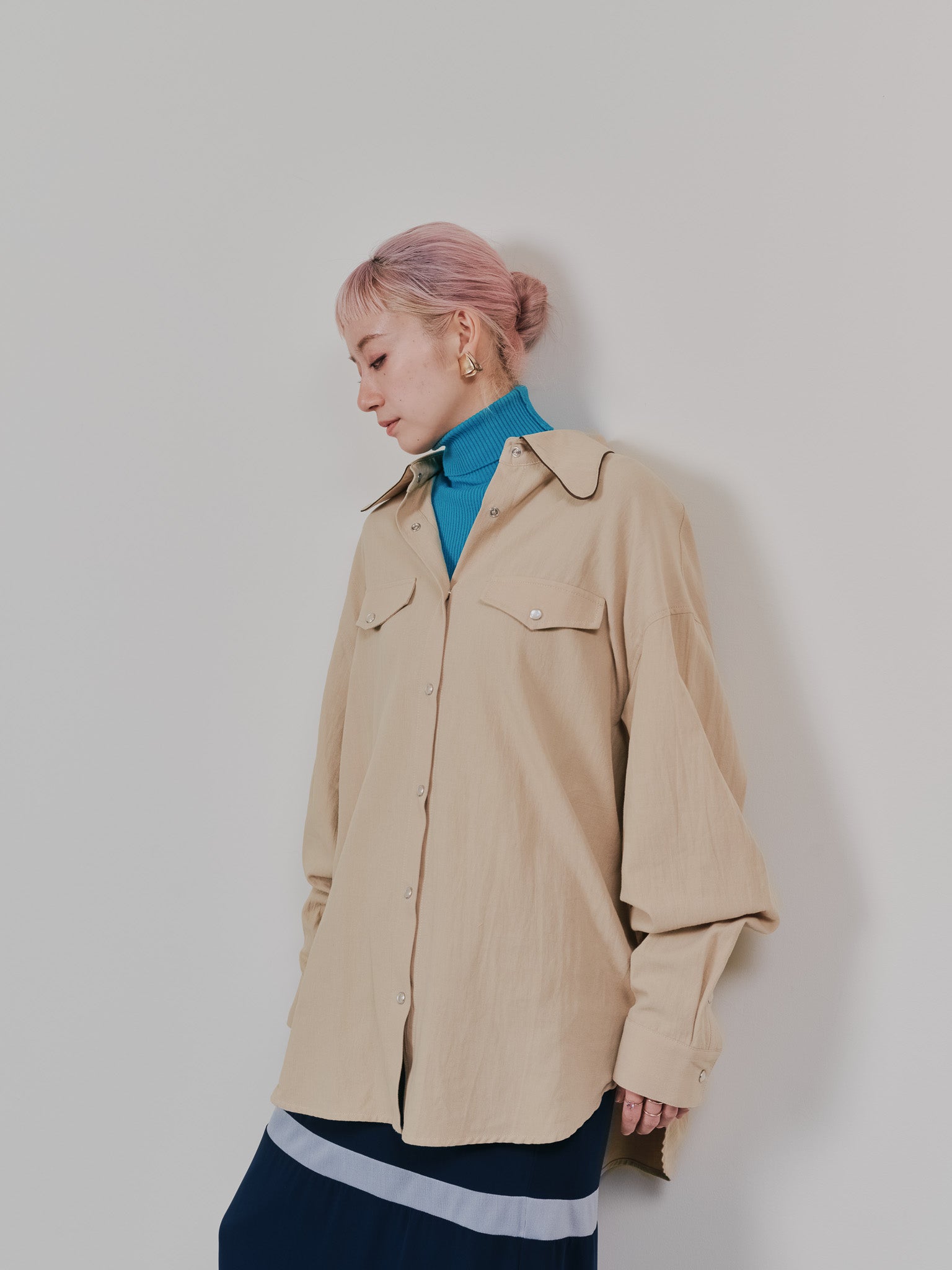 【SALE】バタフライカラーウエスタンライクシャツ [601451] beige