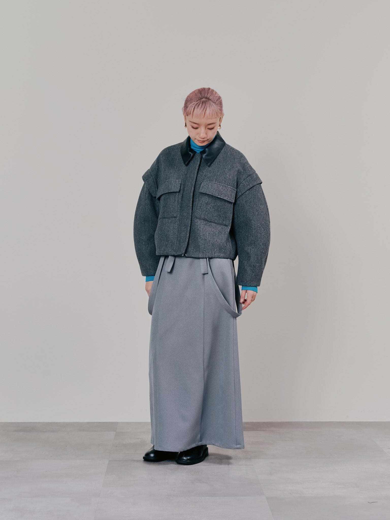 【SALE】2WAY配色カラーCPOジャケット [605545] charcoal