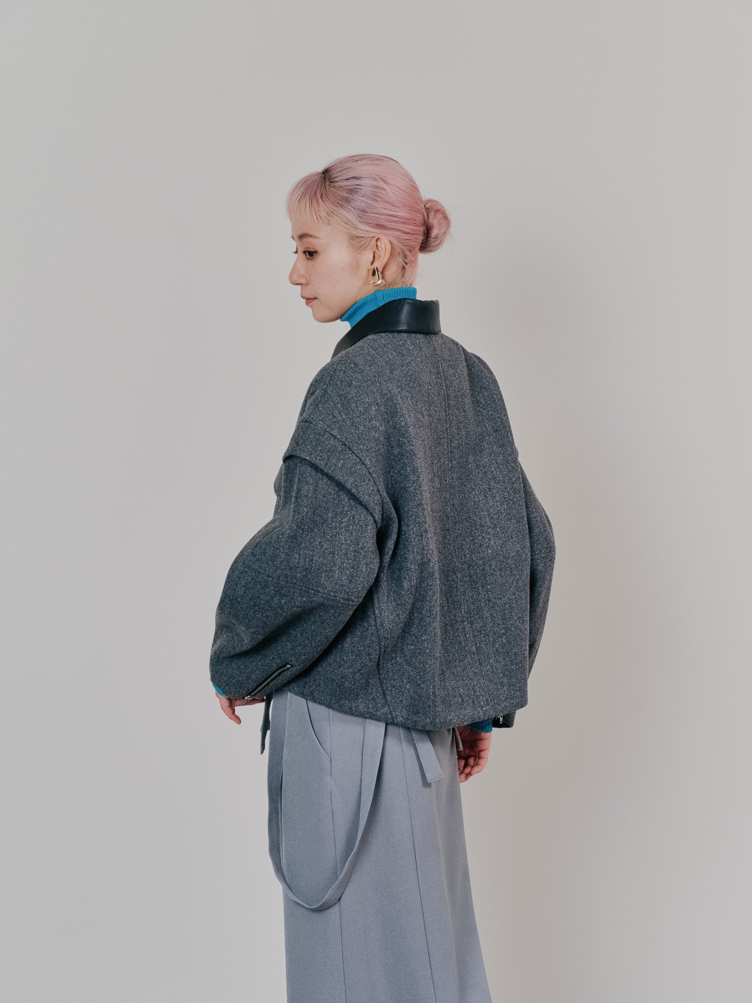 【SALE】2WAY配色カラーCPOジャケット [605545] charcoal