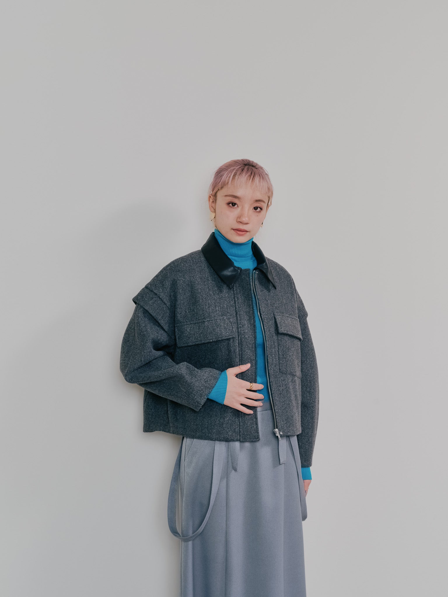 【SALE】2WAY配色カラーCPOジャケット [605545] charcoal