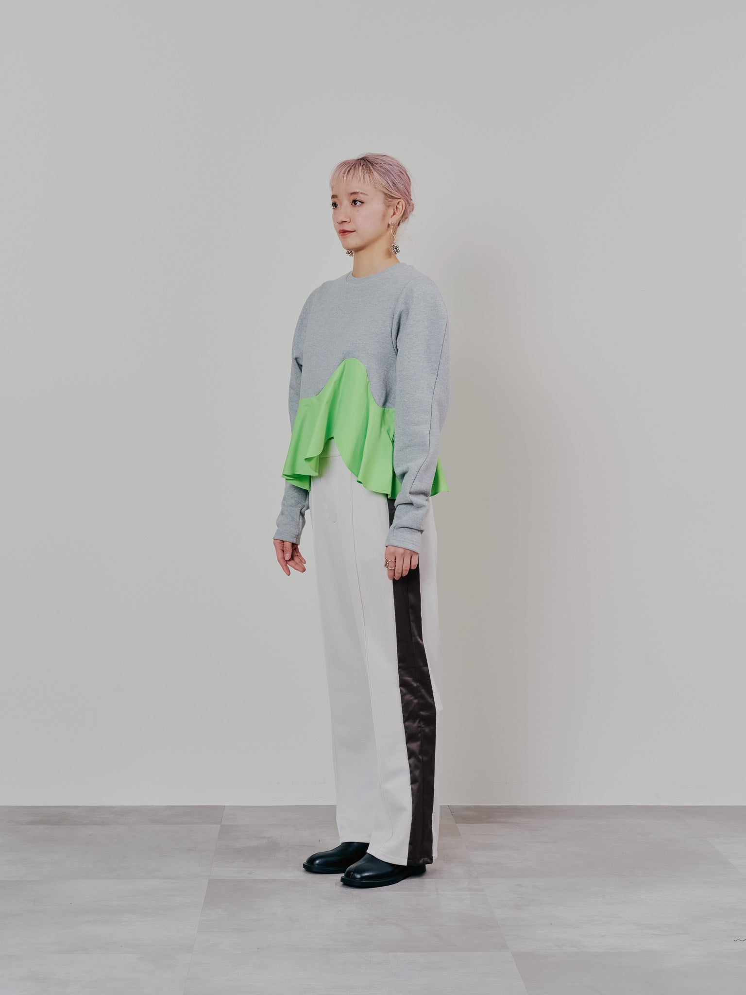 【SALE】配色サイドライントラックパンツ [603340] ivory