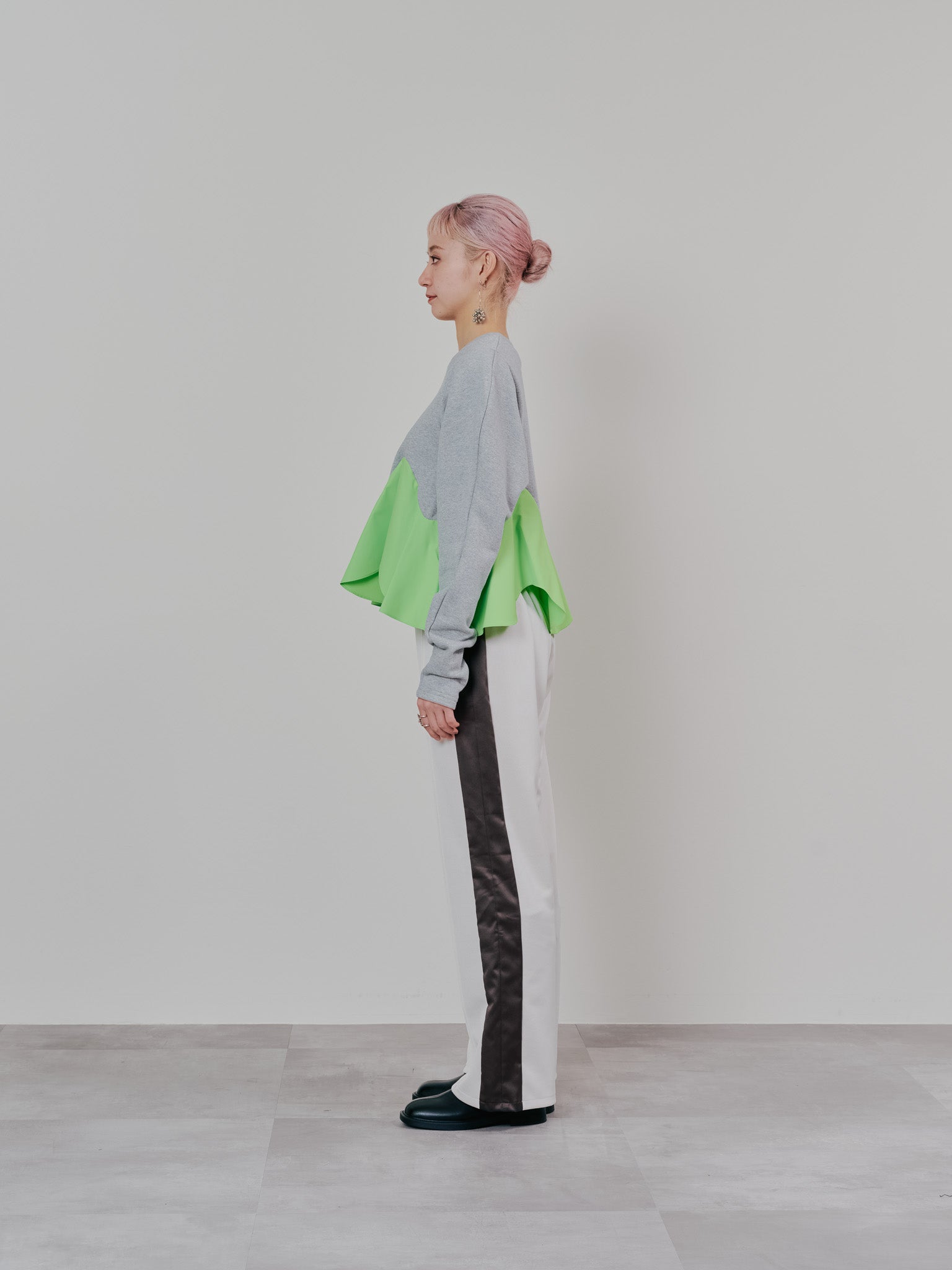 【SALE】配色サイドライントラックパンツ [603340] ivory