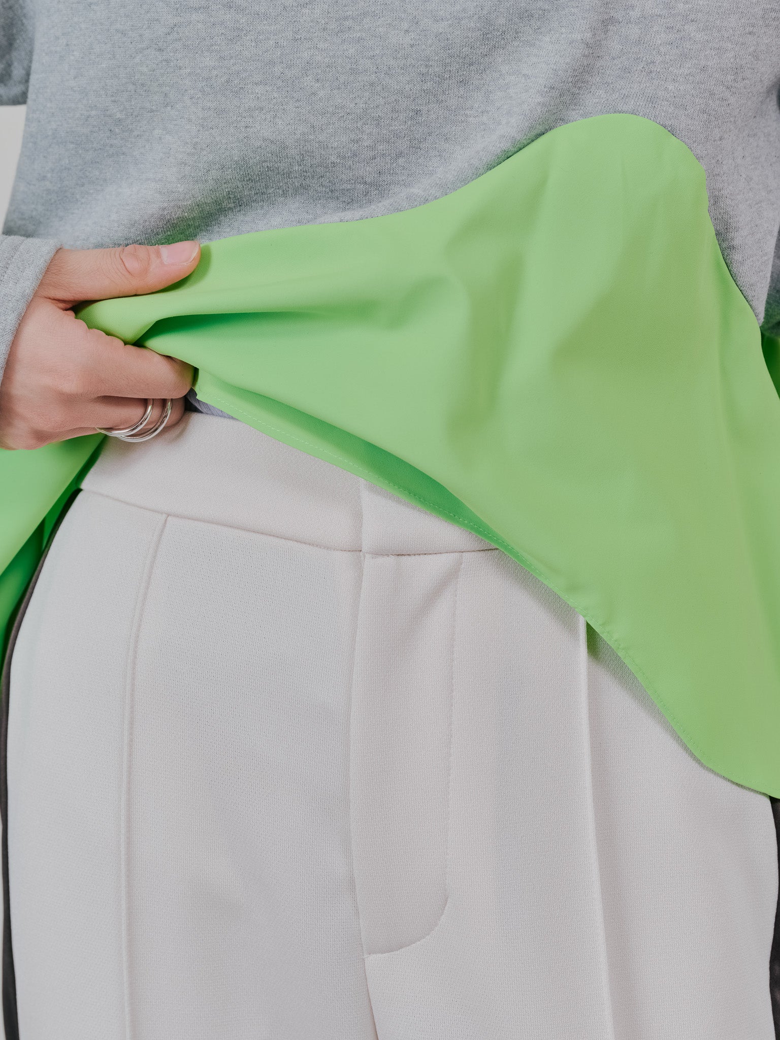 【SALE】配色サイドライントラックパンツ [603340] ivory