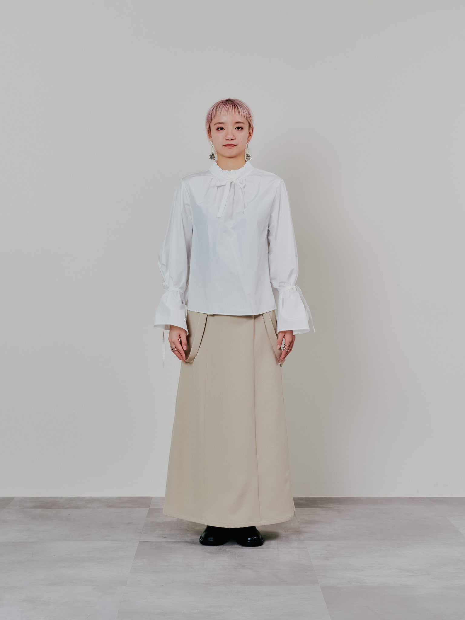 【SALE】ボータイ2WAYスリーブブラウス [601373] off