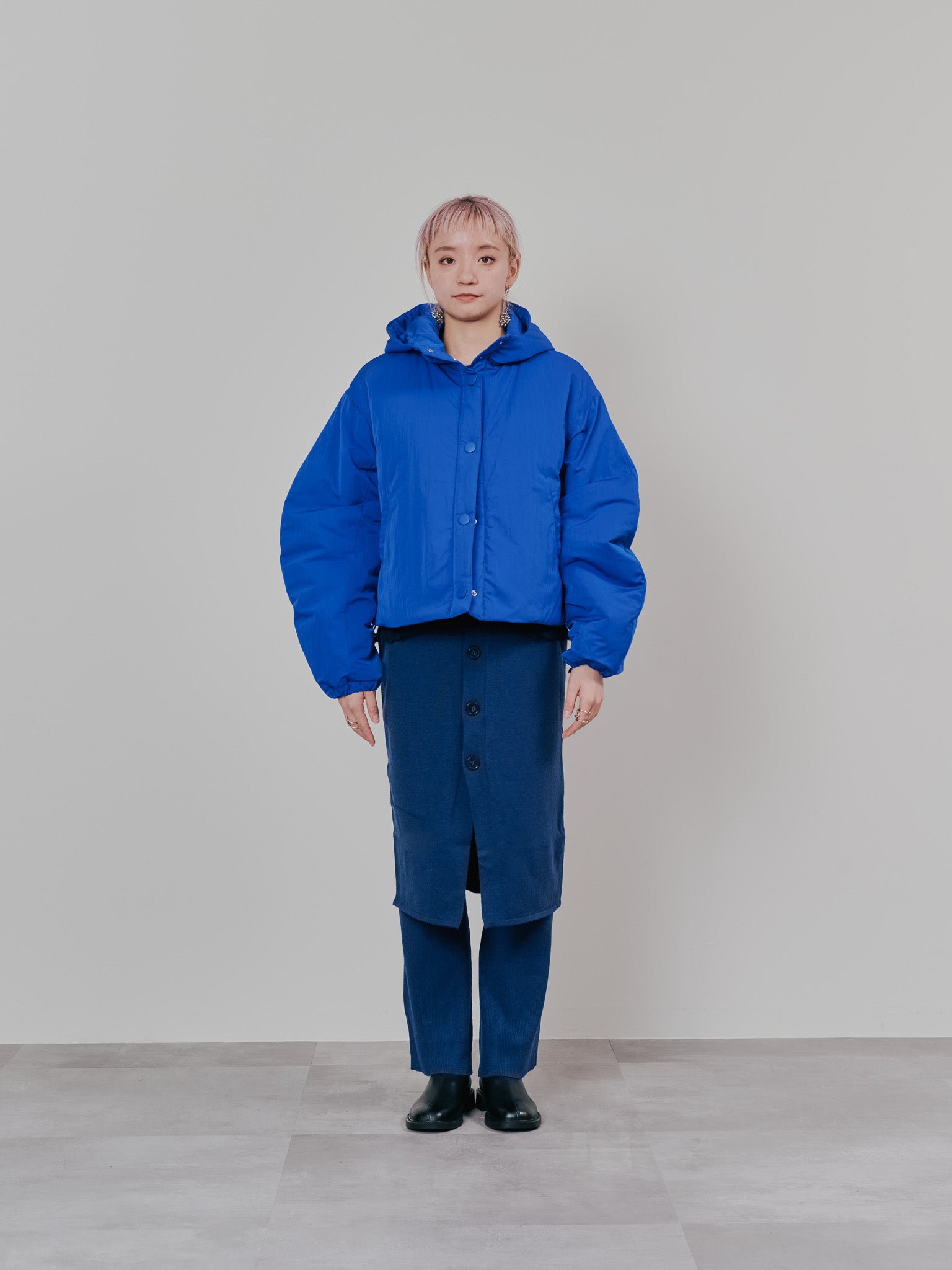 【SALE】スカートレイヤードニットパンツ [601415] blue