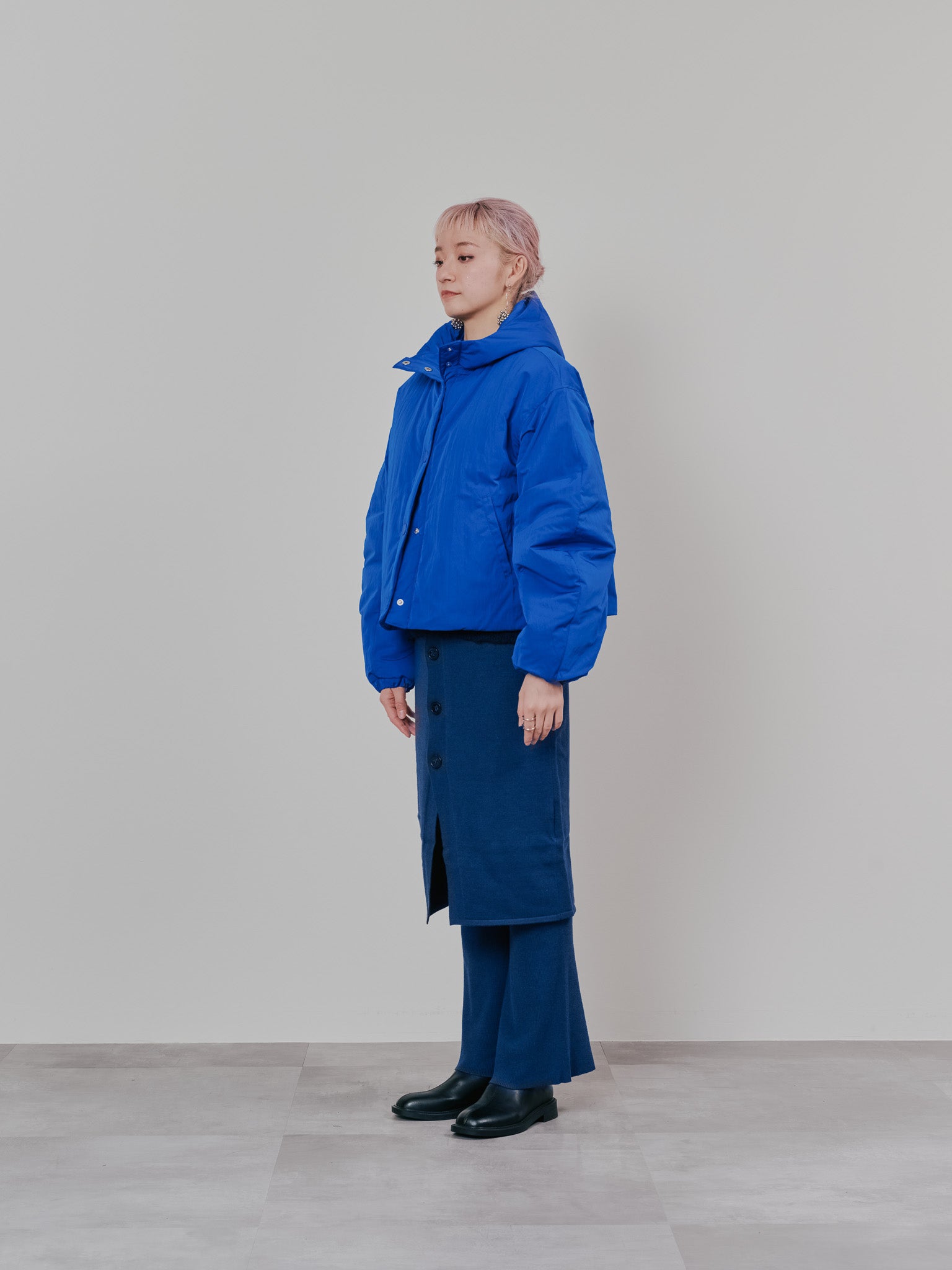 【SALE】スカートレイヤードニットパンツ [601415] blue
