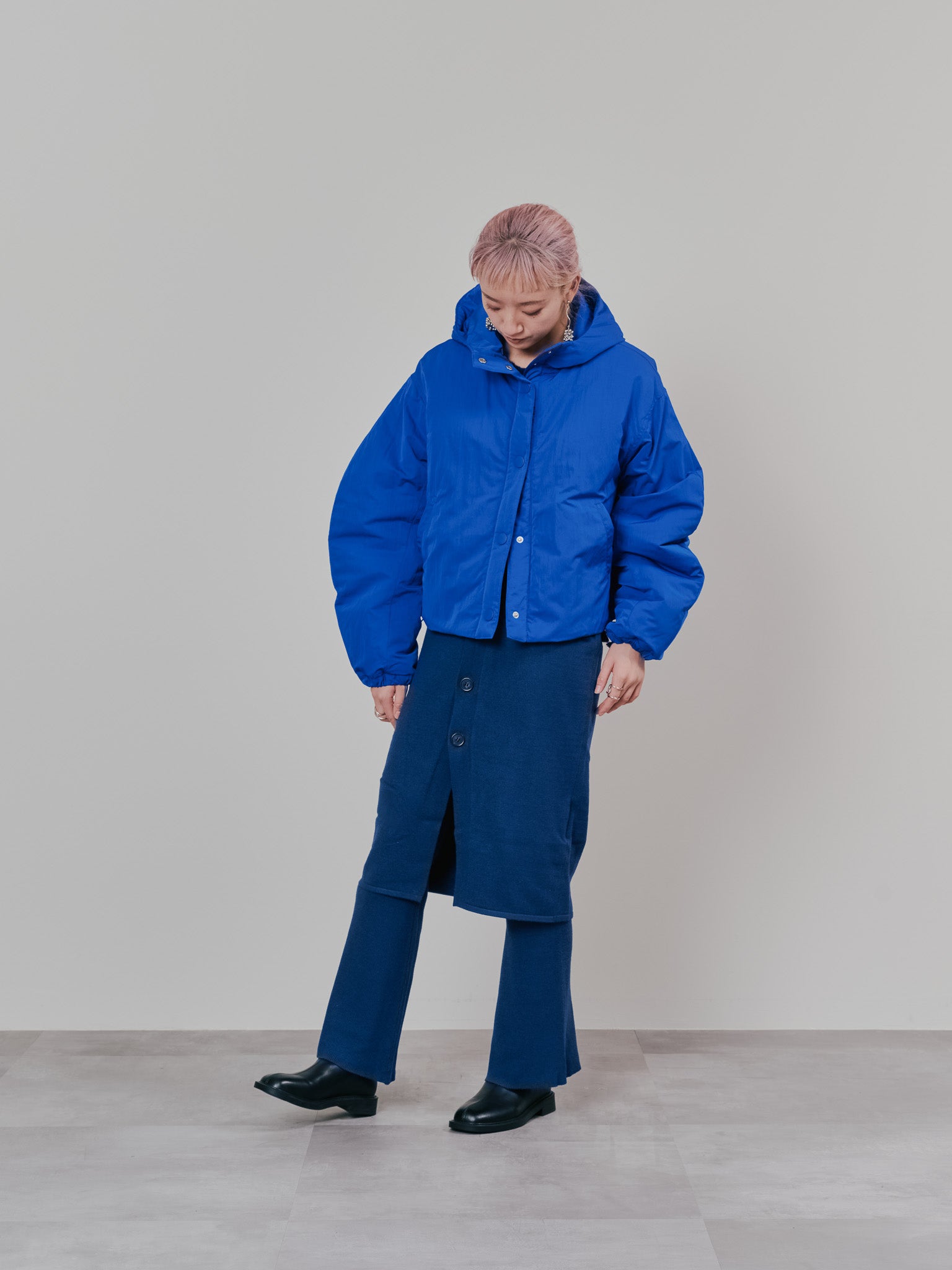 【SALE】スカートレイヤードニットパンツ [601415] blue