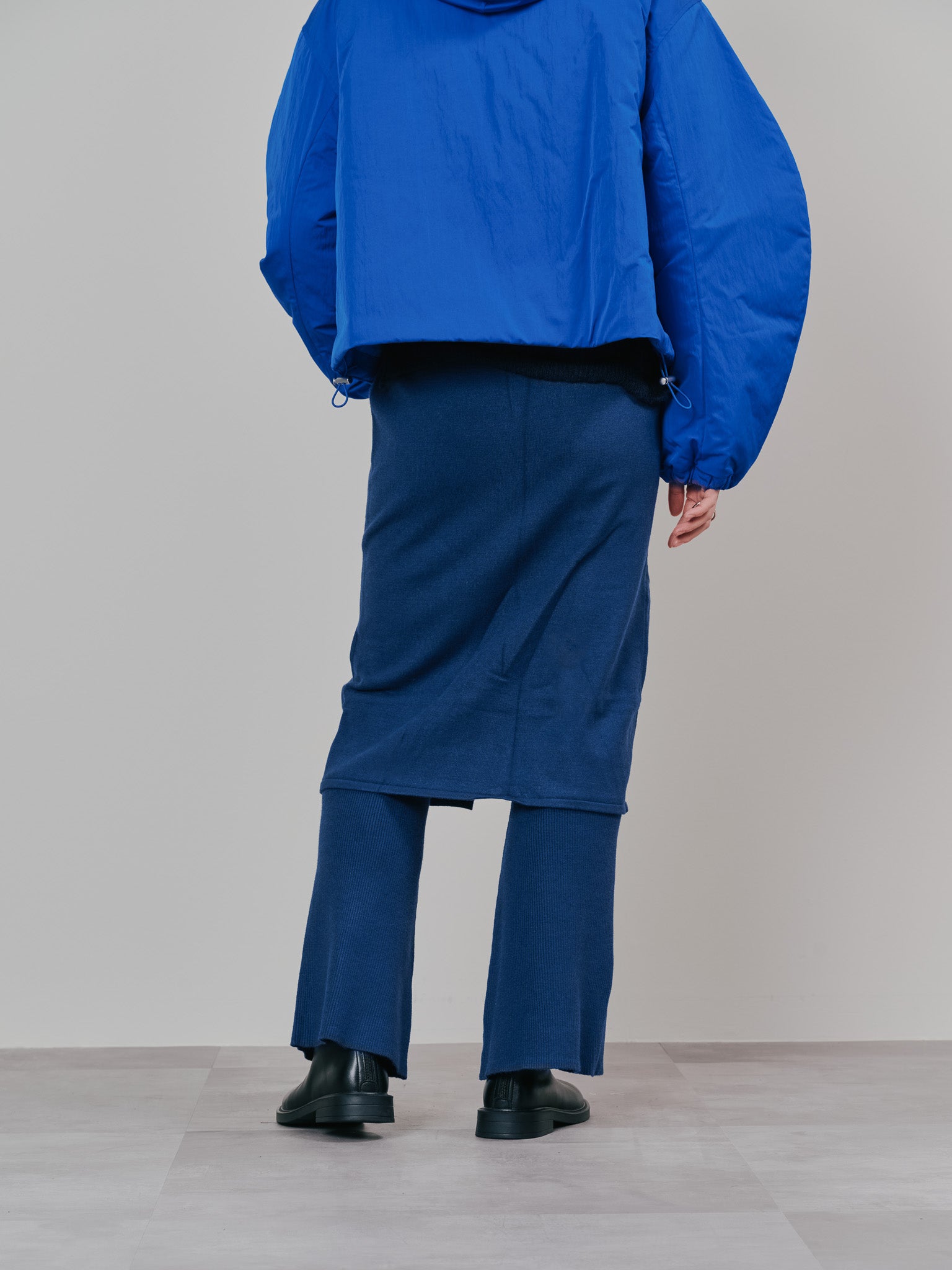 【SALE】スカートレイヤードニットパンツ [601415] blue