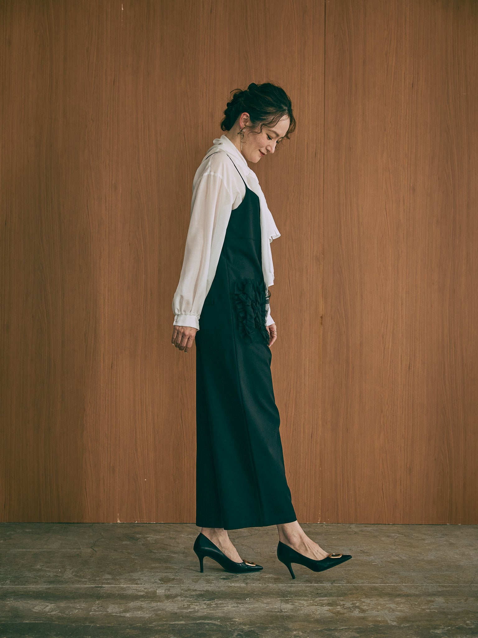 【定番アイテム】2WAYボータイブラウス [601224] white