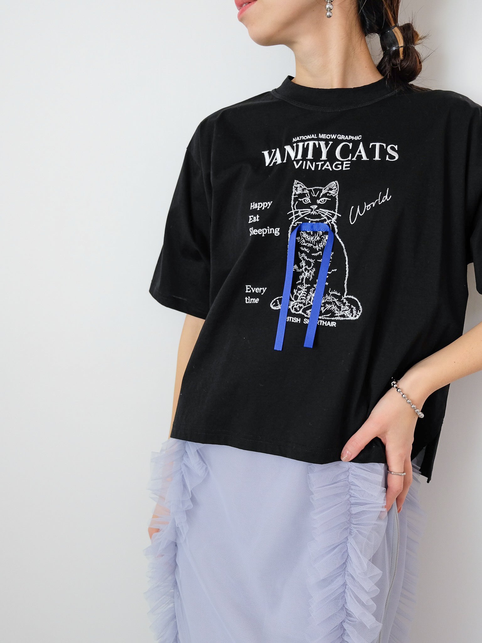 【オリジナル刺繍】VANITY CAT　Tシャツ　[601021]